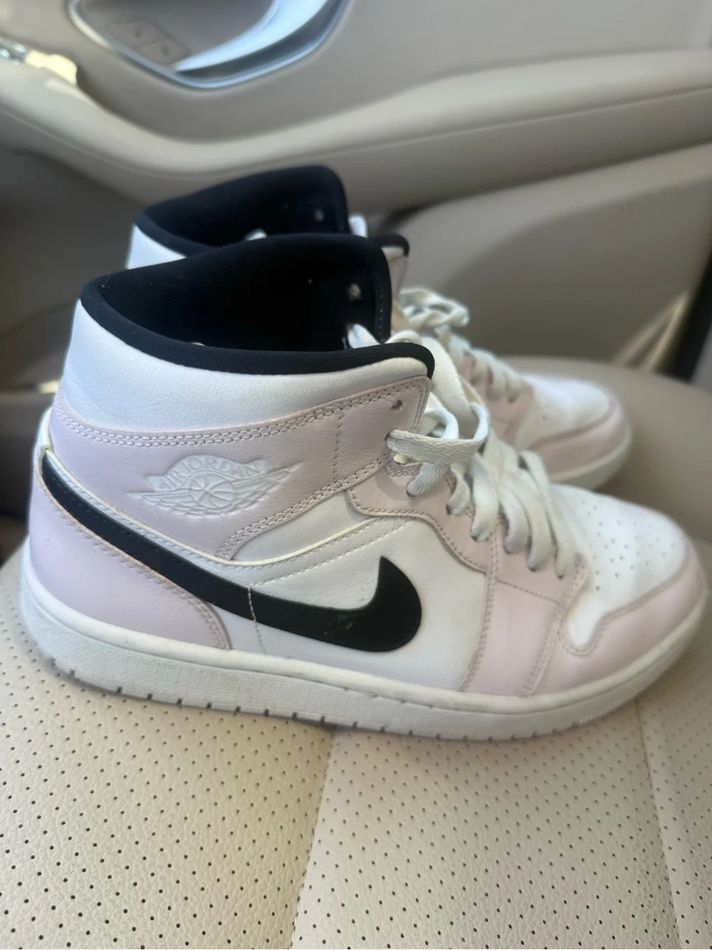 Nike Women's High-Top Sneakers in White, Light Pink & Black size 9